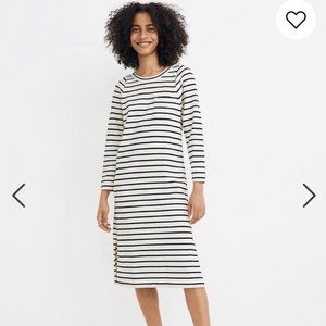 NEW Madewell Pocket Tee Midi Dress Nautical Stripe